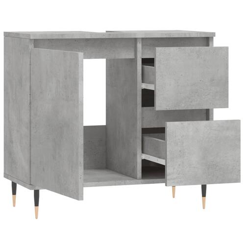 Badeværelsesskab 65x33x60 cm konstrueret træ betongrå