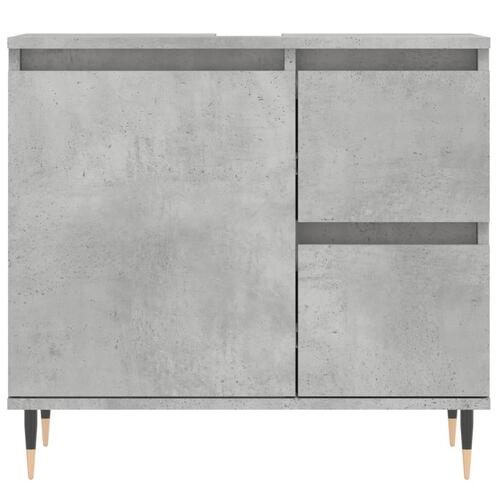 Badeværelsesskab 65x33x60 cm konstrueret træ betongrå