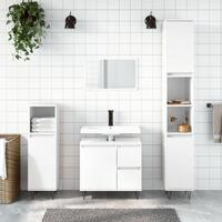 Badeværelsesskab 65x33x60 cm konstrueret træ hvid højglans