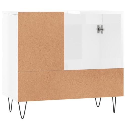 Badeværelsesskab 65x33x60 cm konstrueret træ hvid højglans