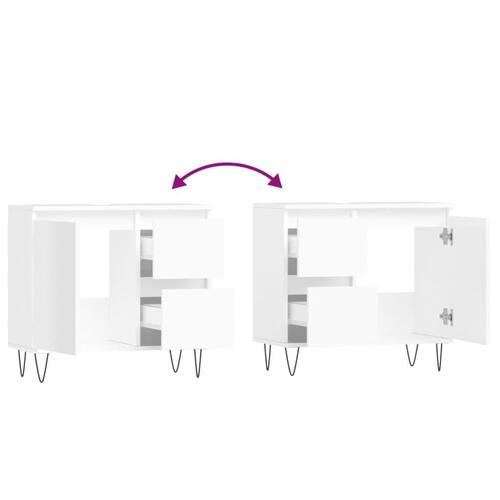Badeværelsesskab 65x33x60 cm konstrueret træ hvid højglans