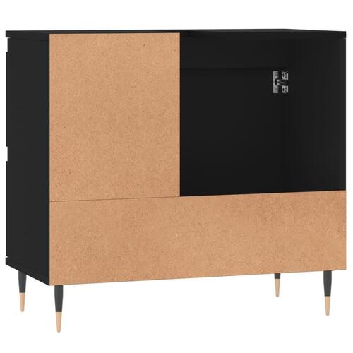 Badeværelsesskab 65x33x60 cm konstrueret træ sort
