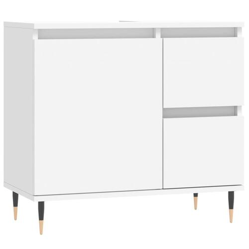 Badeværelsesskab 65x33x60 cm konstrueret træ hvid