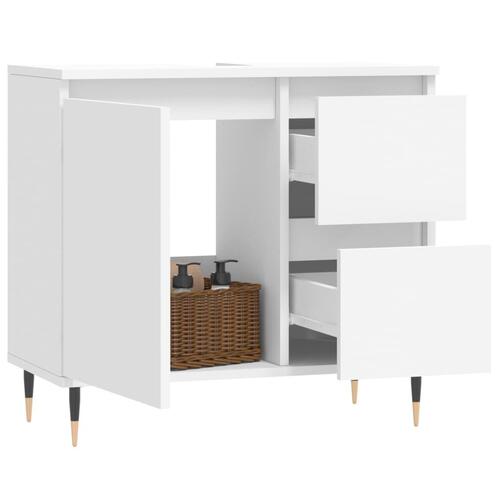 Badeværelsesskab 65x33x60 cm konstrueret træ hvid