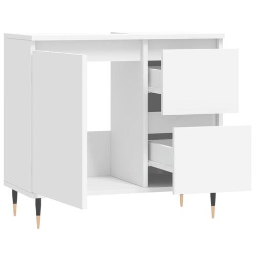 Badeværelsesskab 65x33x60 cm konstrueret træ hvid
