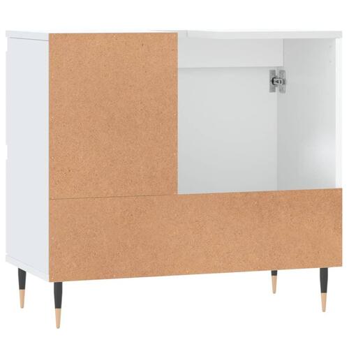 Badeværelsesskab 65x33x60 cm konstrueret træ hvid