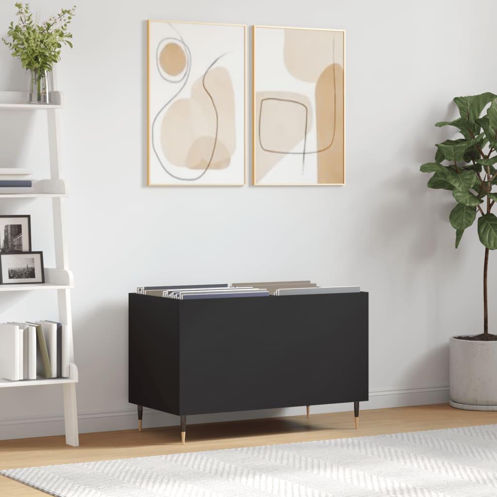Vinylskab 74,5x38x48 cm konstrueret træ sort