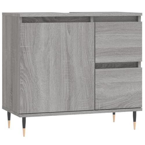 Badeværelsesskab 65x33x60 cm konstrueret træ grå sonoma-eg