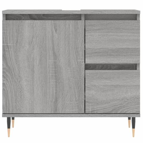 Badeværelsesskab 65x33x60 cm konstrueret træ grå sonoma-eg