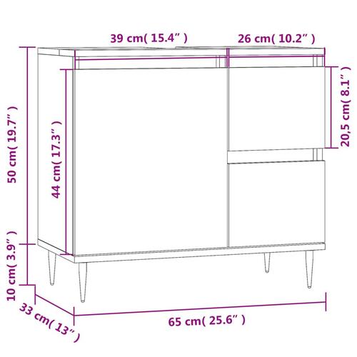 Badeværelsesskab 65x33x60 cm konstrueret træ grå sonoma-eg