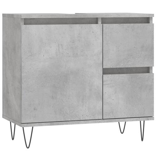 Badeværelsesskab 65x33x60 cm konstrueret træ betongrå