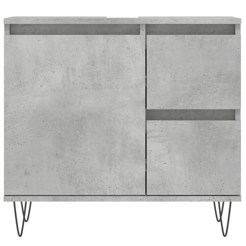 Badeværelsesskab 65x33x60 cm konstrueret træ betongrå