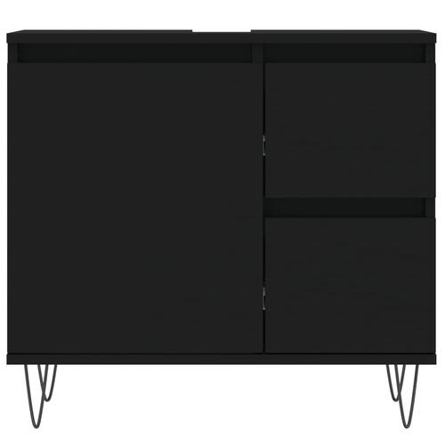 Badeværelsesskab 65x33x60 cm konstrueret træ sort