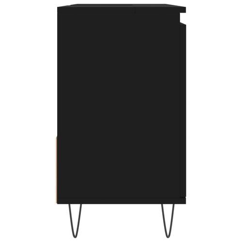 Badeværelsesskab 65x33x60 cm konstrueret træ sort