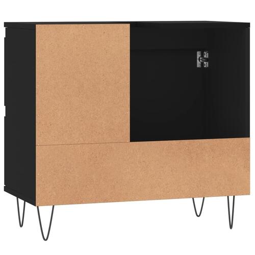 Badeværelsesskab 65x33x60 cm konstrueret træ sort