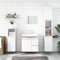 Badeværelsesskab 65x33x60 cm konstrueret træ hvid højglans