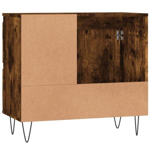 Badeværelsesskab 65x33x60 cm konstrueret træ røget egetræ