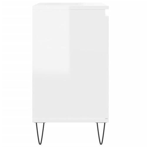 Badeværelsesskab 58x33x60 cm konstrueret træ hvid højglans