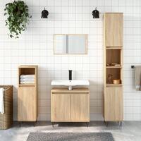 Badeværelsesskab 58x33x60 cm konstrueret træ sonoma-eg