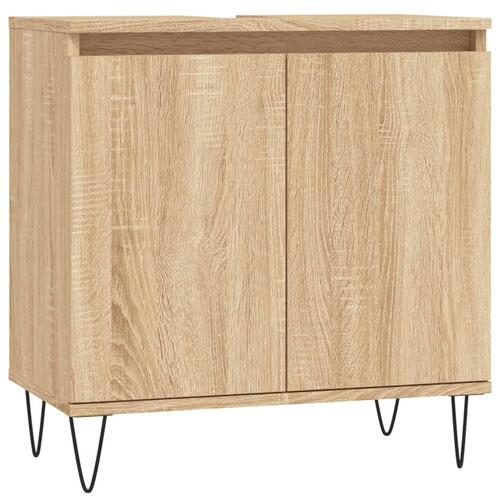 Badeværelsesskab 58x33x60 cm konstrueret træ sonoma-eg