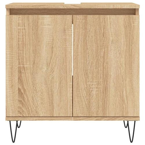 Badeværelsesskab 58x33x60 cm konstrueret træ sonoma-eg