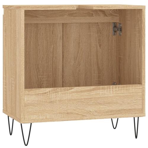 Badeværelsesskab 58x33x60 cm konstrueret træ sonoma-eg