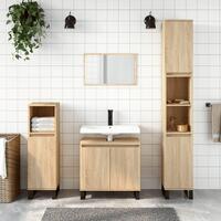 Badeværelsesskab 58x33x60 cm konstrueret træ sonoma-eg