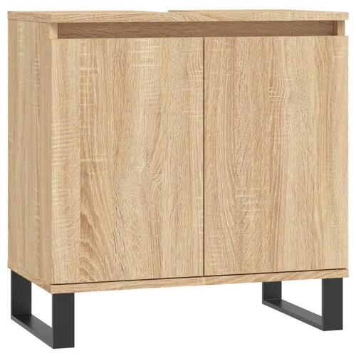 Badeværelsesskab 58x33x60 cm konstrueret træ sonoma-eg