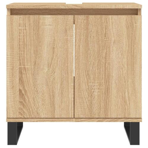 Badeværelsesskab 58x33x60 cm konstrueret træ sonoma-eg