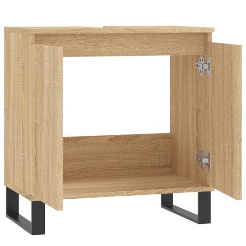 Badeværelsesskab 58x33x60 cm konstrueret træ sonoma-eg