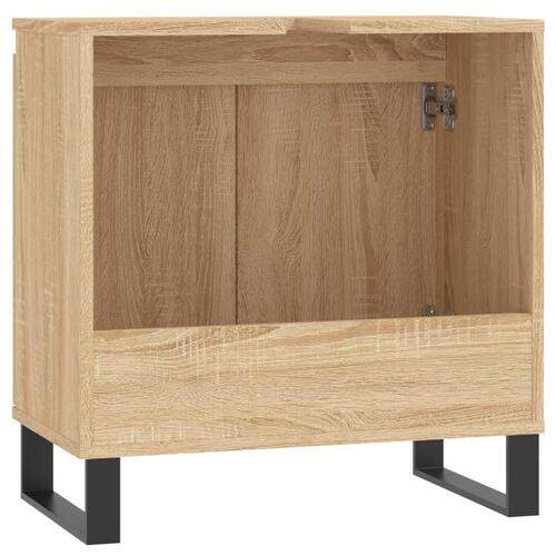 Badeværelsesskab 58x33x60 cm konstrueret træ sonoma-eg