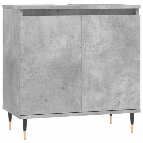 Badeværelsesskab 58x33x60 cm konstrueret træ betongrå