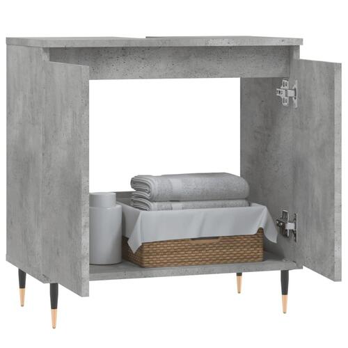 Badeværelsesskab 58x33x60 cm konstrueret træ betongrå
