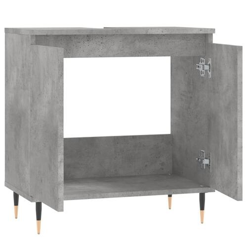 Badeværelsesskab 58x33x60 cm konstrueret træ betongrå