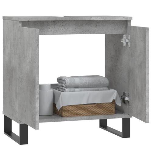 Badeværelsesskab 58x33x60 cm konstrueret træ betongrå