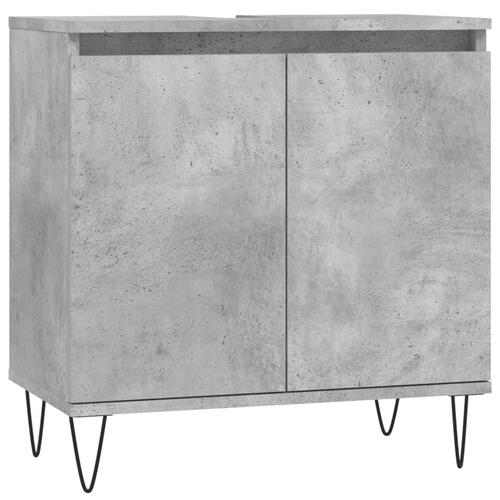 Badeværelsesskab 58x33x60 cm konstrueret træ betongrå