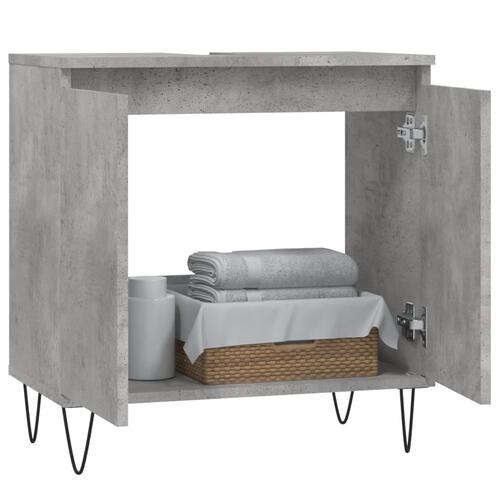 Badeværelsesskab 58x33x60 cm konstrueret træ betongrå