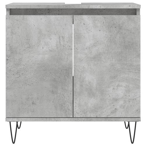 Badeværelsesskab 58x33x60 cm konstrueret træ betongrå