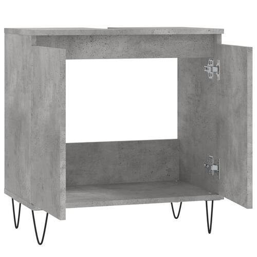Badeværelsesskab 58x33x60 cm konstrueret træ betongrå