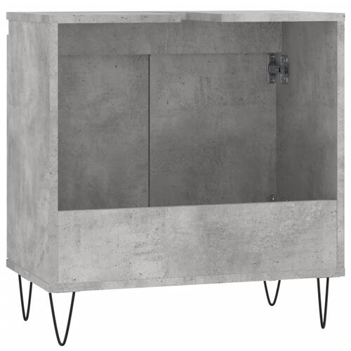 Badeværelsesskab 58x33x60 cm konstrueret træ betongrå