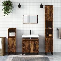 Badeværelsesskab 58x33x60 cm konstrueret træ røget egetræsfarve