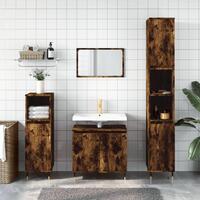 Badeværelsesskab 58x33x60 cm konstrueret træ røget egetræsfarve