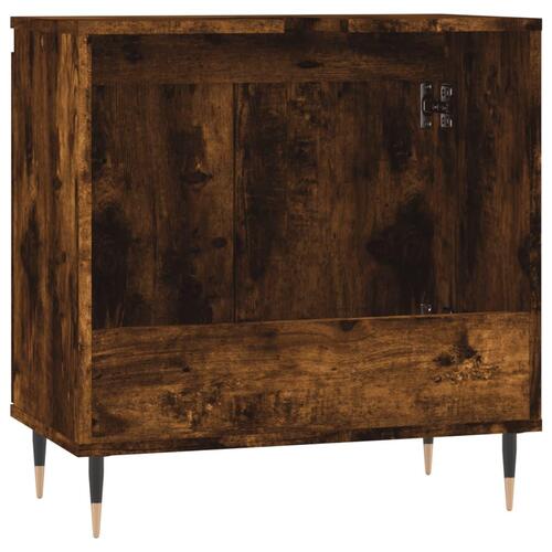 Badeværelsesskab 58x33x60 cm konstrueret træ røget egetræsfarve