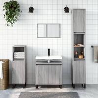 Badeværelsesskab 58x33x60 cm konstrueret træ grå sonoma-eg