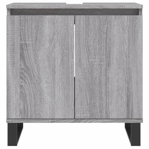 Badeværelsesskab 58x33x60 cm konstrueret træ grå sonoma-eg