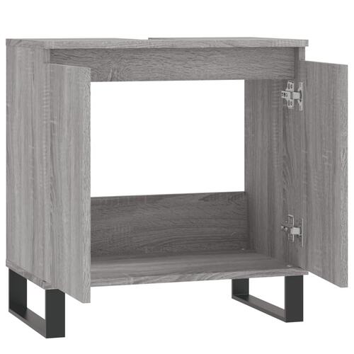 Badeværelsesskab 58x33x60 cm konstrueret træ grå sonoma-eg