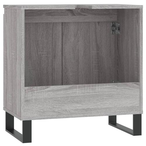 Badeværelsesskab 58x33x60 cm konstrueret træ grå sonoma-eg