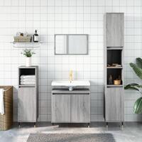 Badeværelsesskab 58x33x60 cm konstrueret træ grå sonoma-eg