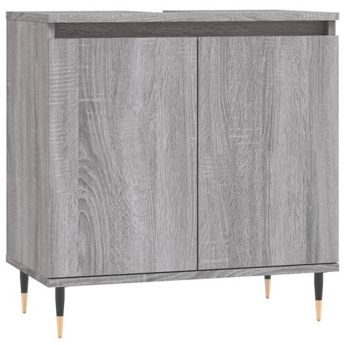 Badeværelsesskab 58x33x60 cm konstrueret træ grå sonoma-eg