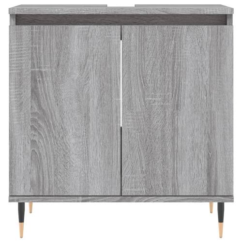 Badeværelsesskab 58x33x60 cm konstrueret træ grå sonoma-eg